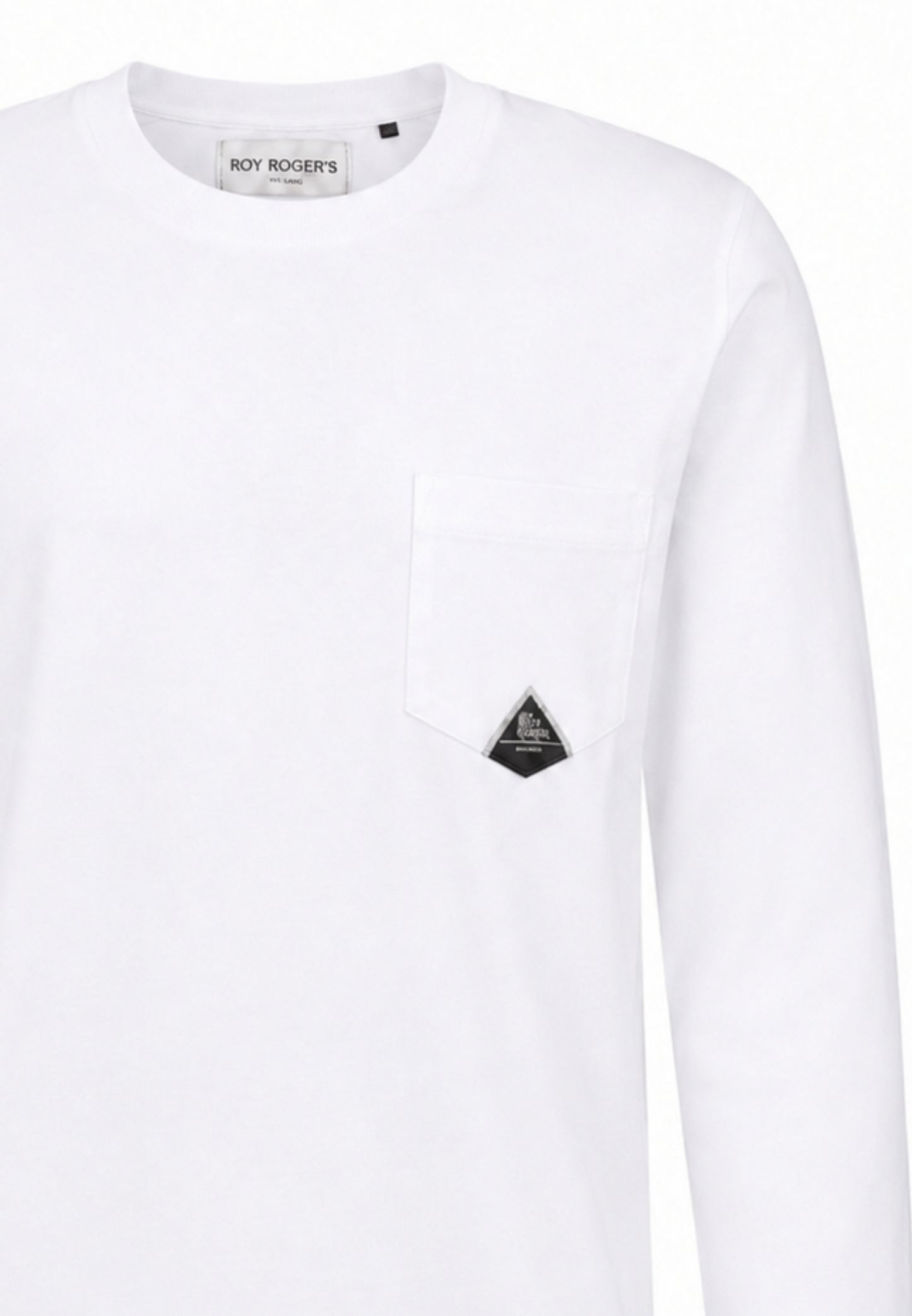 Roy Roger's tshirt BIANCA A MANICHE LUNGHE CON TASCHINO Bambini e ragazzi rz488/00.bia_