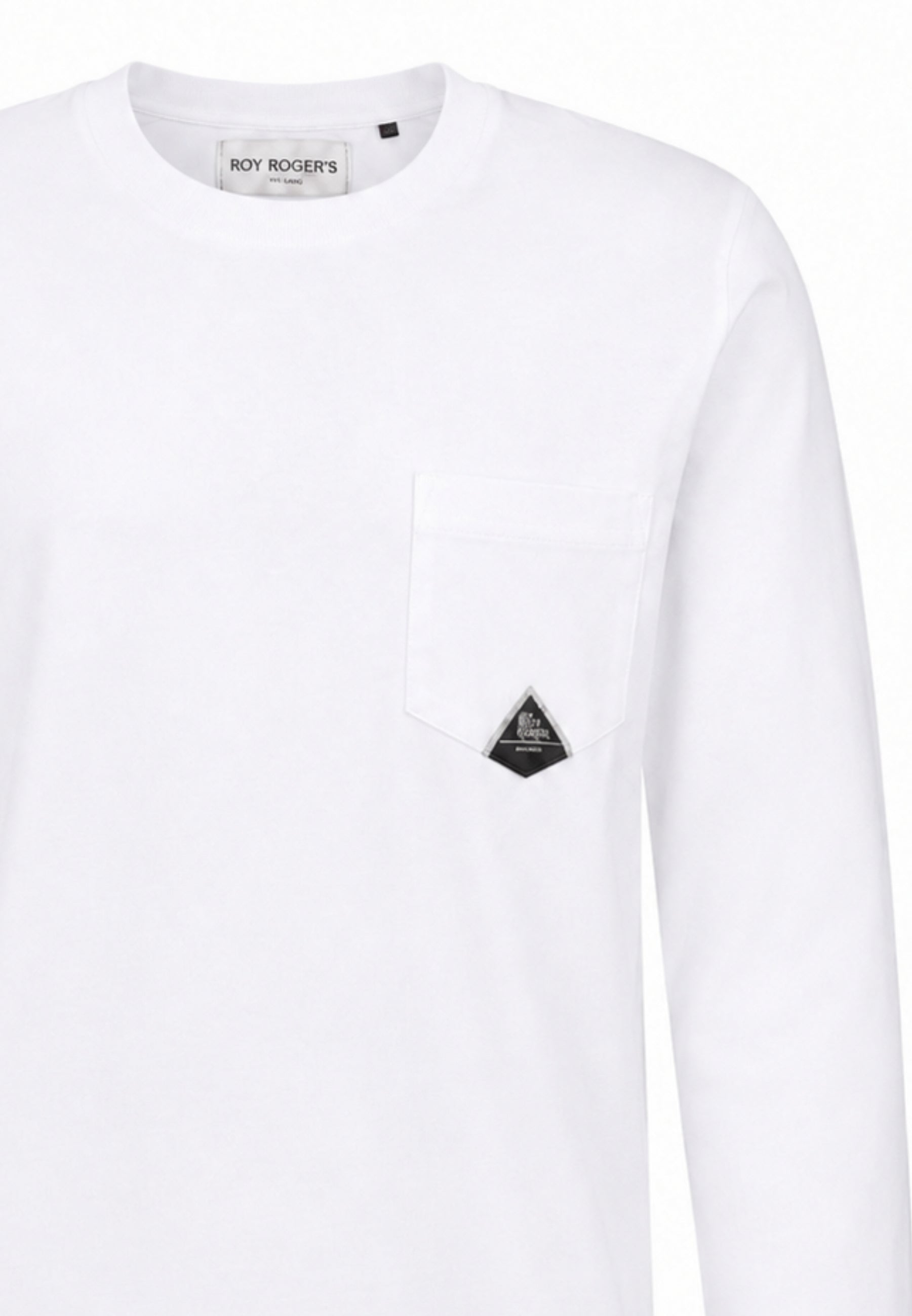 Roy Roger's tshirt BIANCA A MANICHE LUNGHE CON TASCHINO Bambini e ragazzi rz488/00.bia_