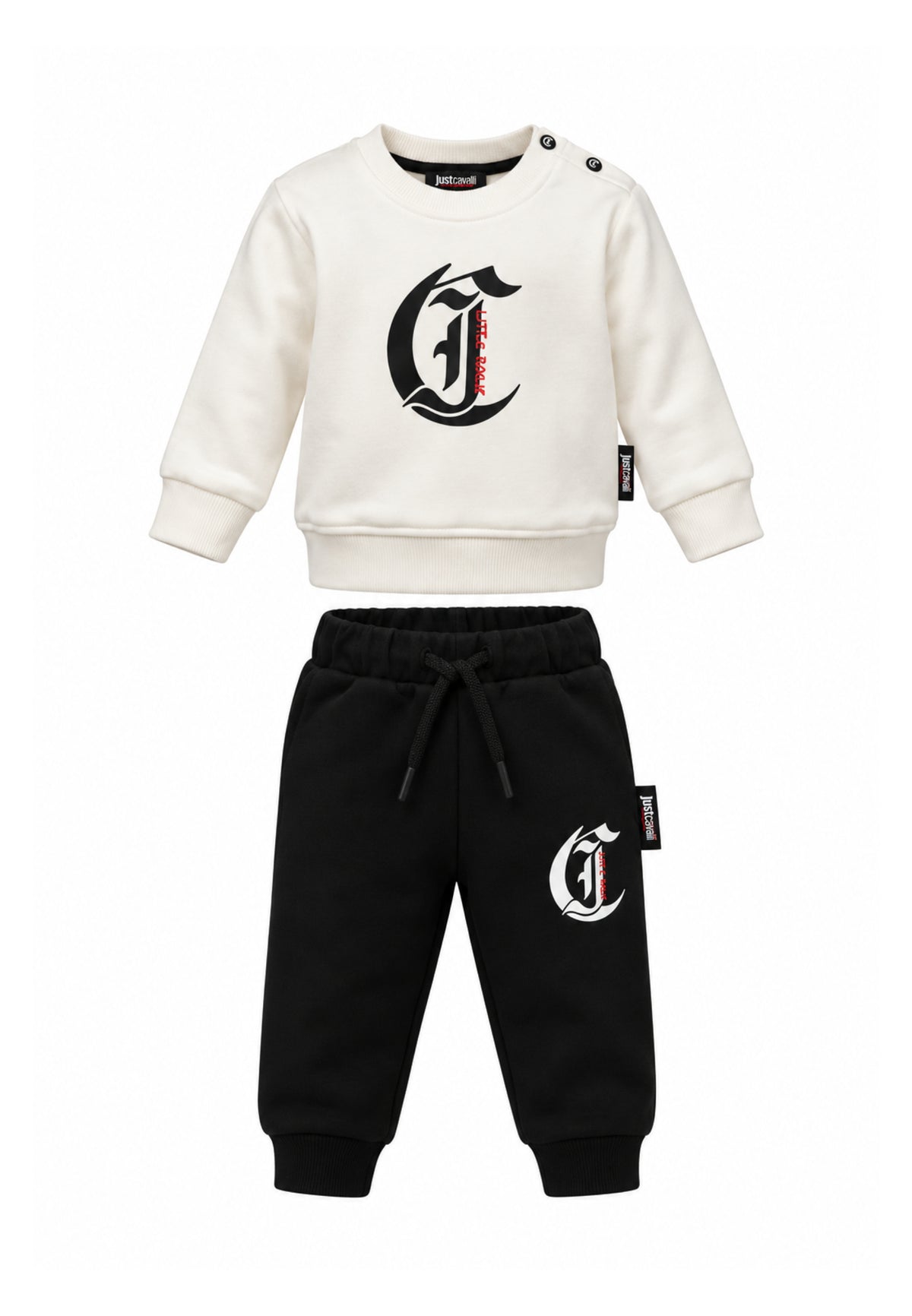 JUST CAVALLI TUTA BIANCA A GIROCOLLO CON LOGO CENTRALE Bambini e ragazzi JIA26001CF.BIA_