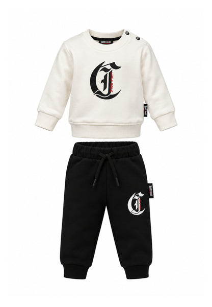 JUST CAVALLI TUTA BIANCA A GIROCOLLO CON LOGO CENTRALE Bambini e ragazzi JIA26001CF.BIA_
