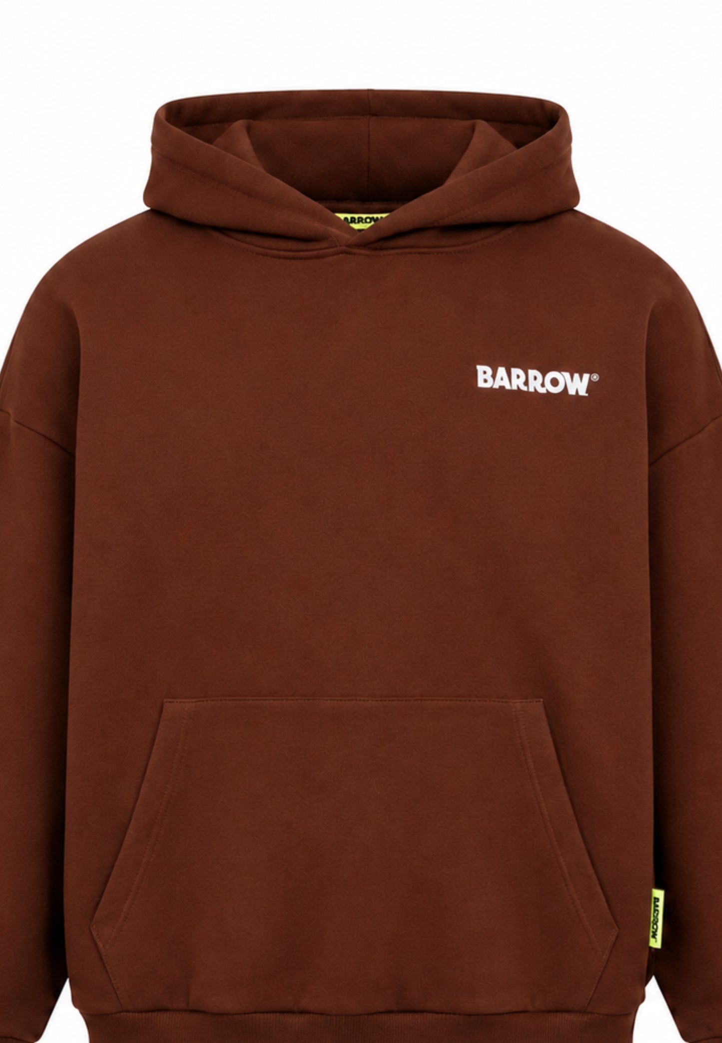 BARROW FELPA MARRONE CON CAPPUCCIO con mini scritta davanti e maxi scritta dietro Bambini e ragazzi F6BKJUHS015.MARRO_