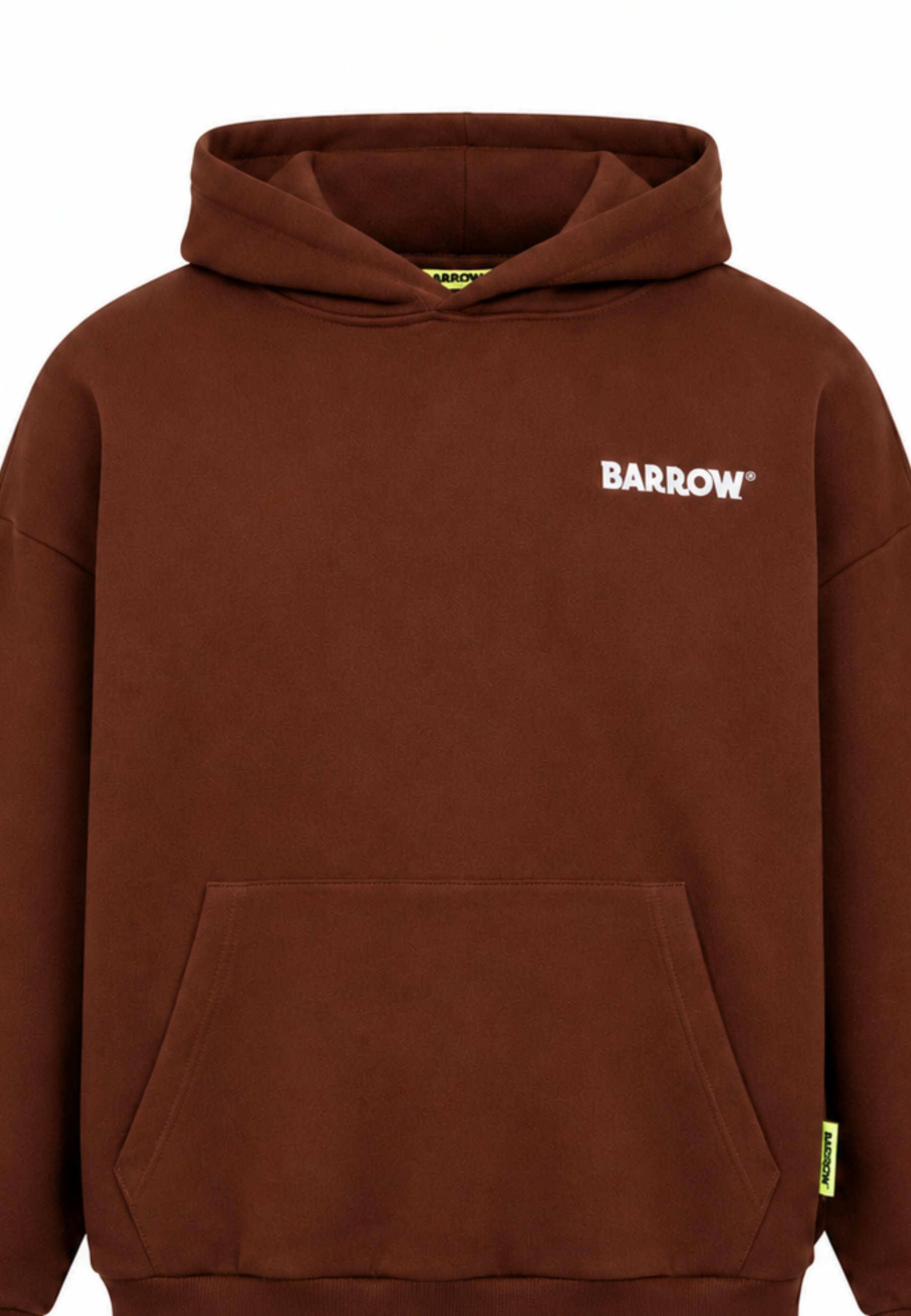 BARROW FELPA MARRONE CON CAPPUCCIO con mini scritta davanti e maxi scritta dietro Bambini e ragazzi F6BKJUHS015.MARRO_
