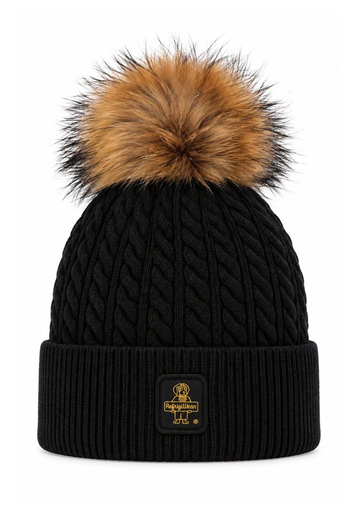 REFRIGIWEAR CAPPELLO A TRECCIA CON LOGO PATCH E POMPOM Bambine e ragazze RG2615FW26_
