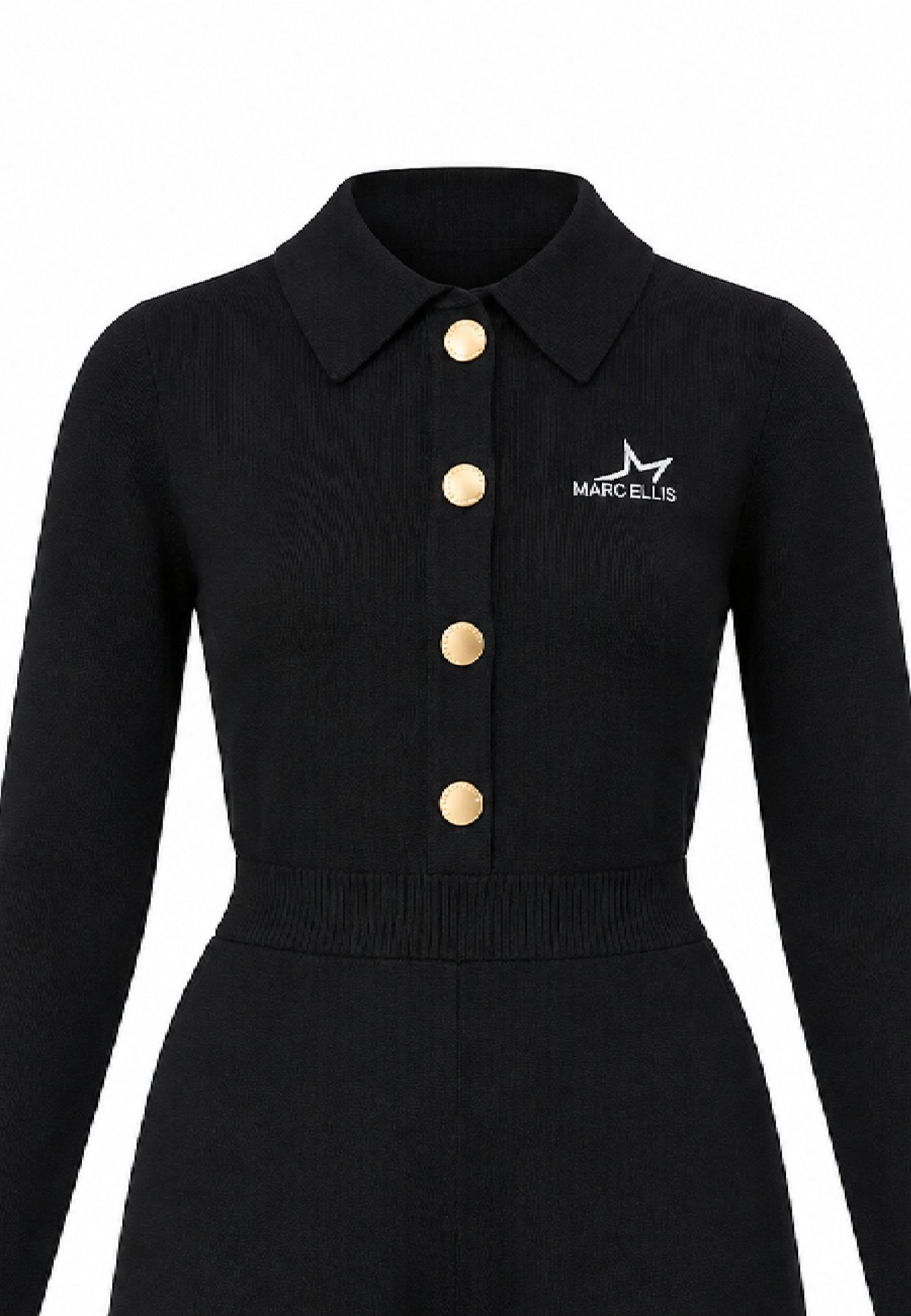 MARC ELLIS TUTINA NERA CON COLLETTO CAMICIA E BOTTONI CENTRALI Bambine e ragazze JMJJP03551.NE_
