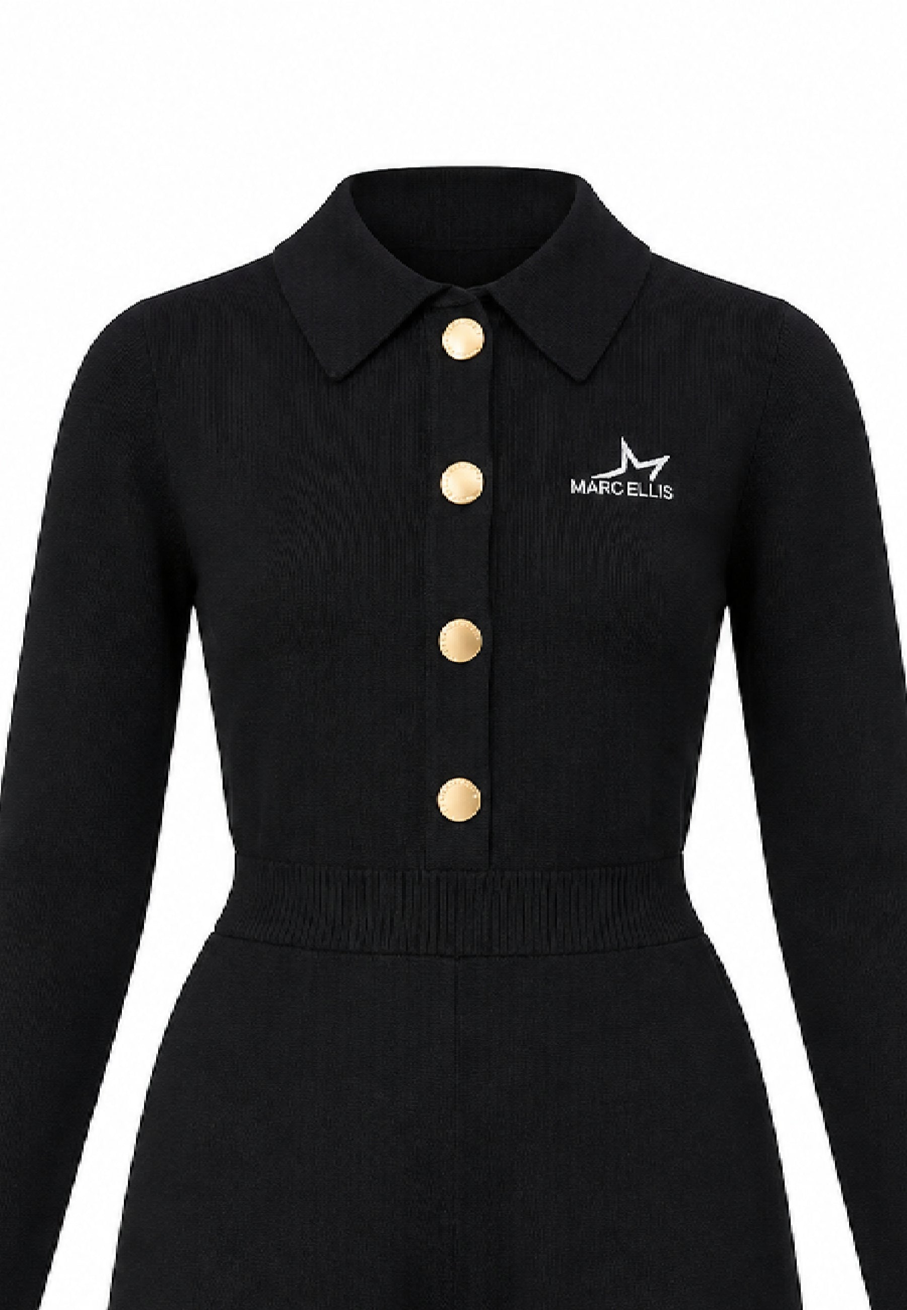 MARC ELLIS TUTINA NERA CON COLLETTO CAMICIA E BOTTONI CENTRALI Bambine e ragazze JMJJP03551.NE_