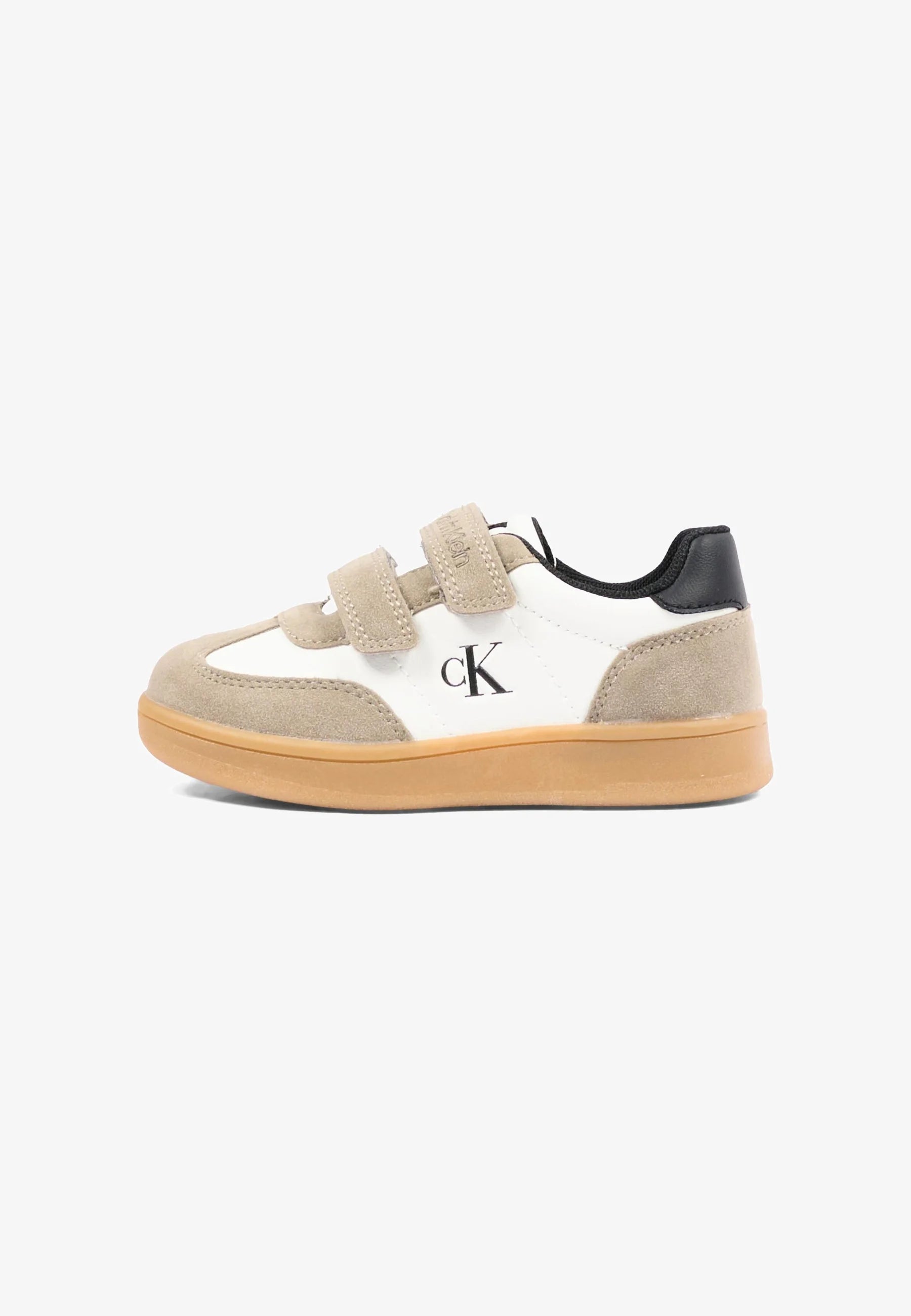CALVIN KLEIN sneaker beige con strappi e dettaglio nero e logo laterale Bambini e ragazzi 224-V1X9-83443-0318Y746.BEIGE_