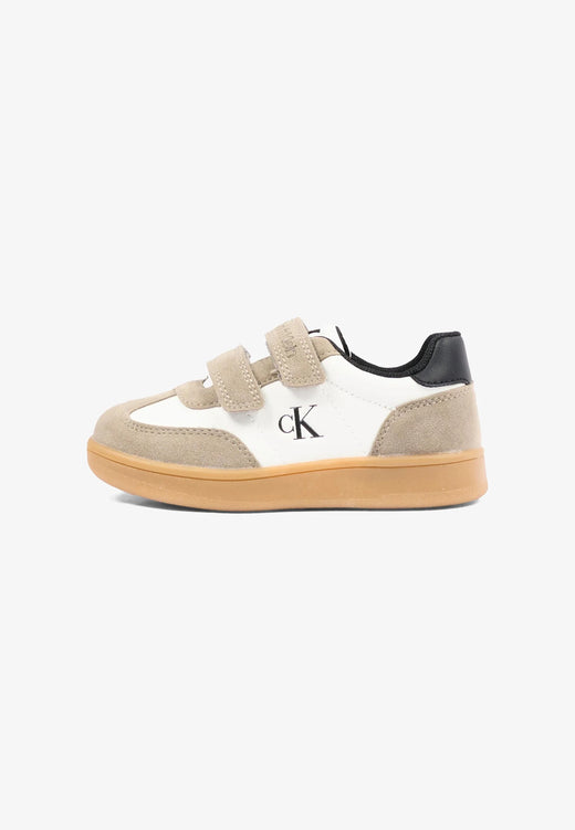 CALVIN KLEIN sneaker beige con strappi e dettaglio nero e logo laterale Bambini e ragazzi 224-V1X9-83443-0318Y746.BEIGE_