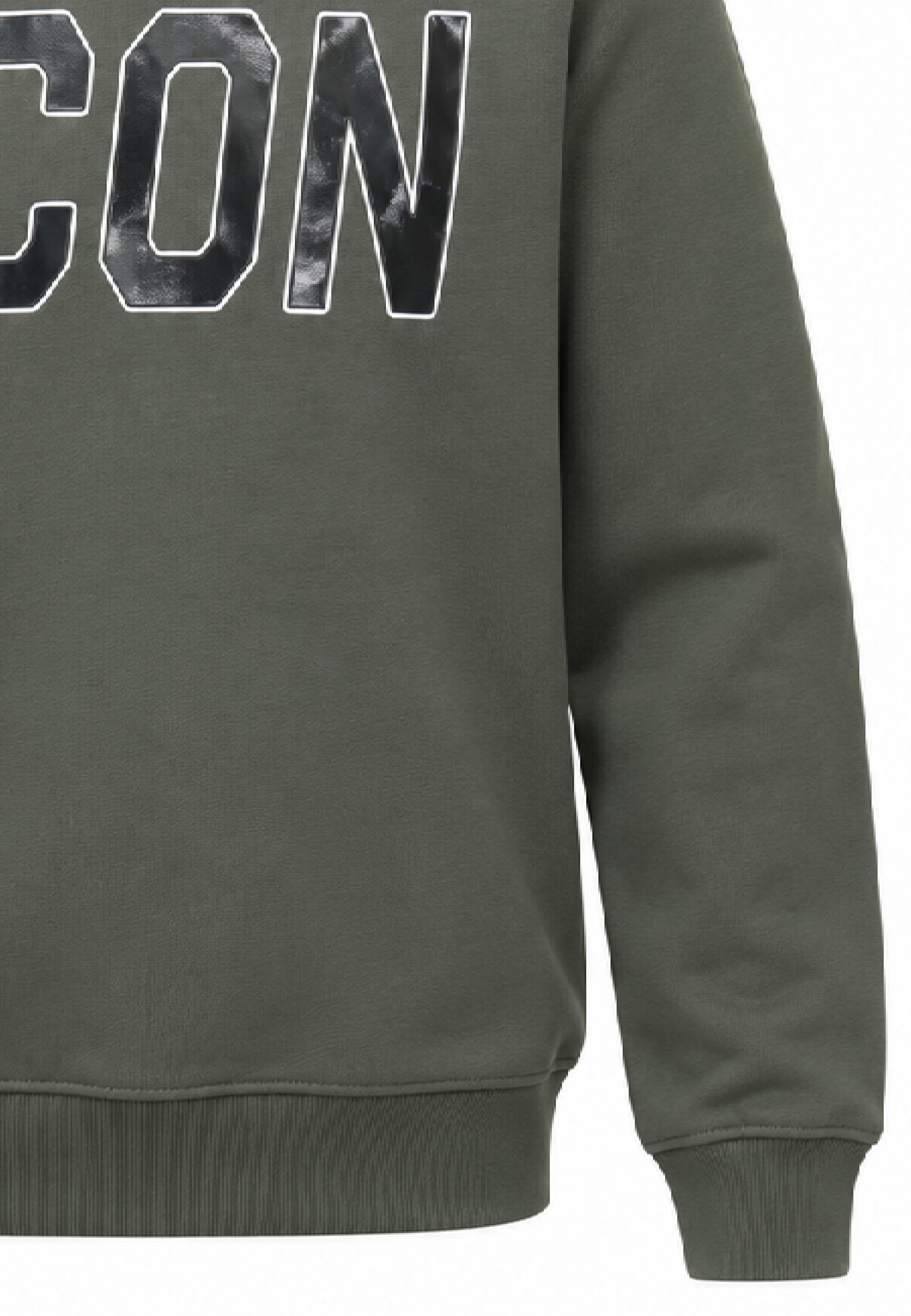 ICON FELPA verde girocollo con maxi logo in ecopelle Bambini e ragazzi ibsw001356.ver_