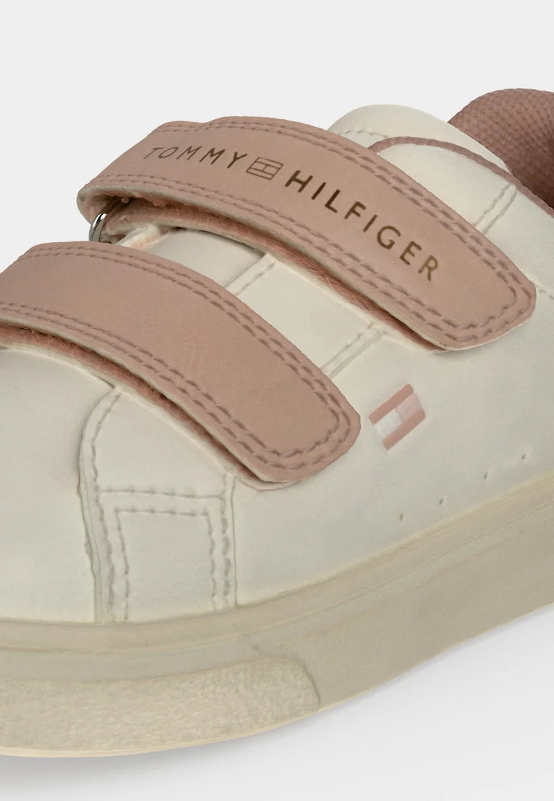 TOMMY HILFIGER SCARPA BIANCA CON STRAPPI E DETTAGLI ROSA Bambine e ragazze F-T1A9-35063-1355A708.BIA_