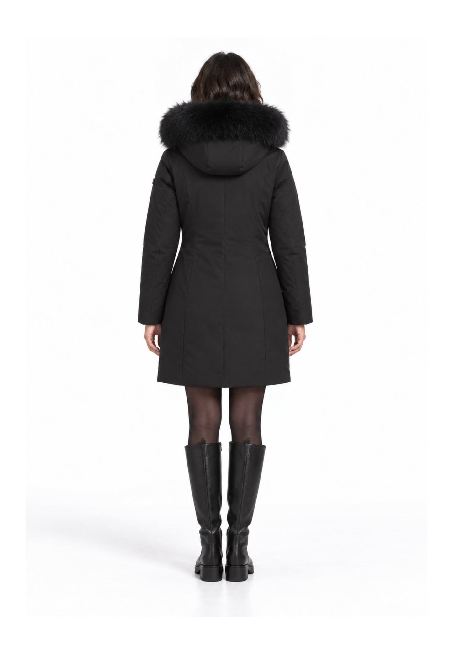 REFRIGIWEAR GIUBBOTTO NERO CON CAPPUCCIO E PELLICCIA Donna LADY TECH FUR JACKET.NE_