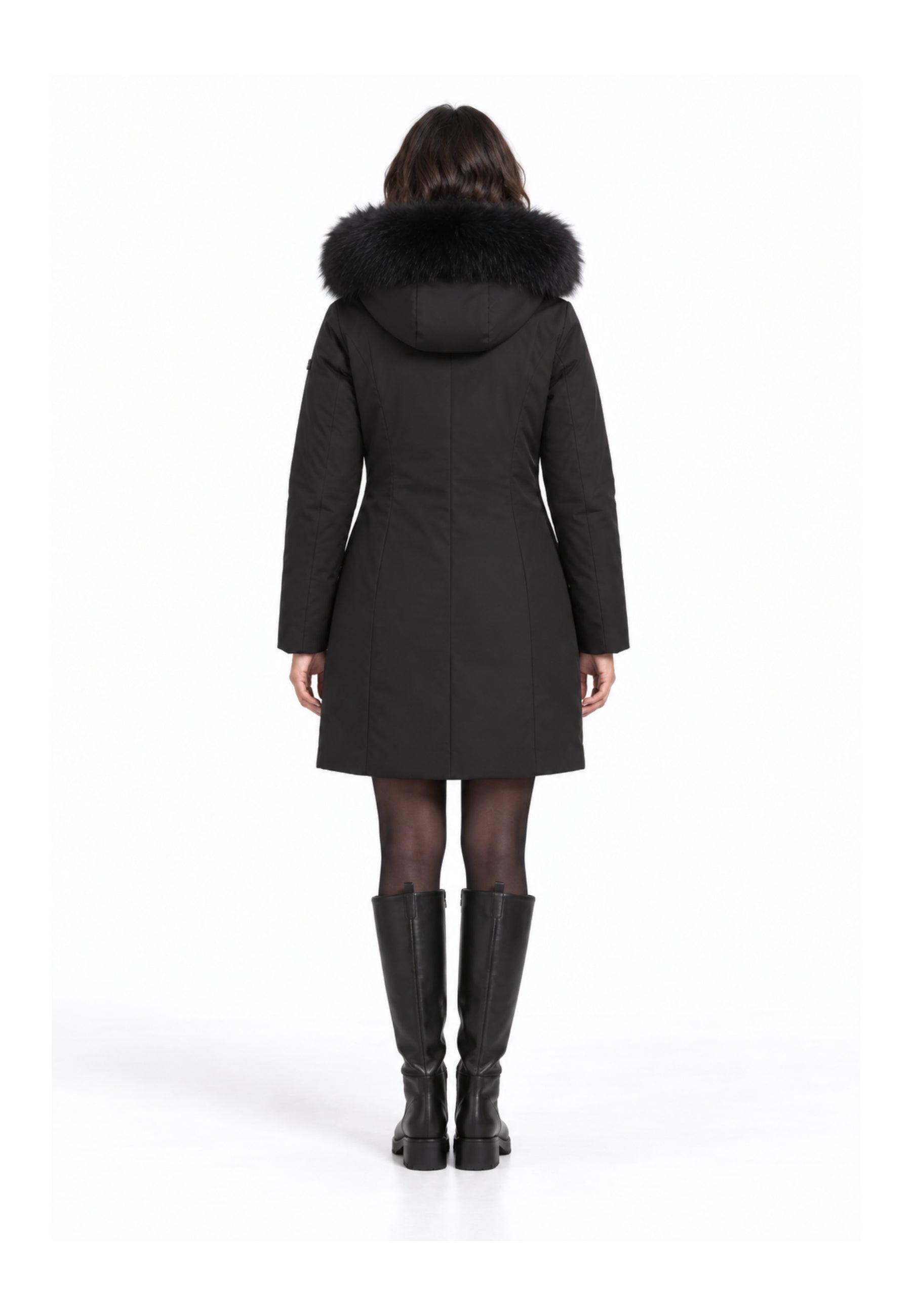REFRIGIWEAR GIUBBOTTO NERO CON CAPPUCCIO E PELLICCIA Donna LADY TECH FUR JACKET.NE_