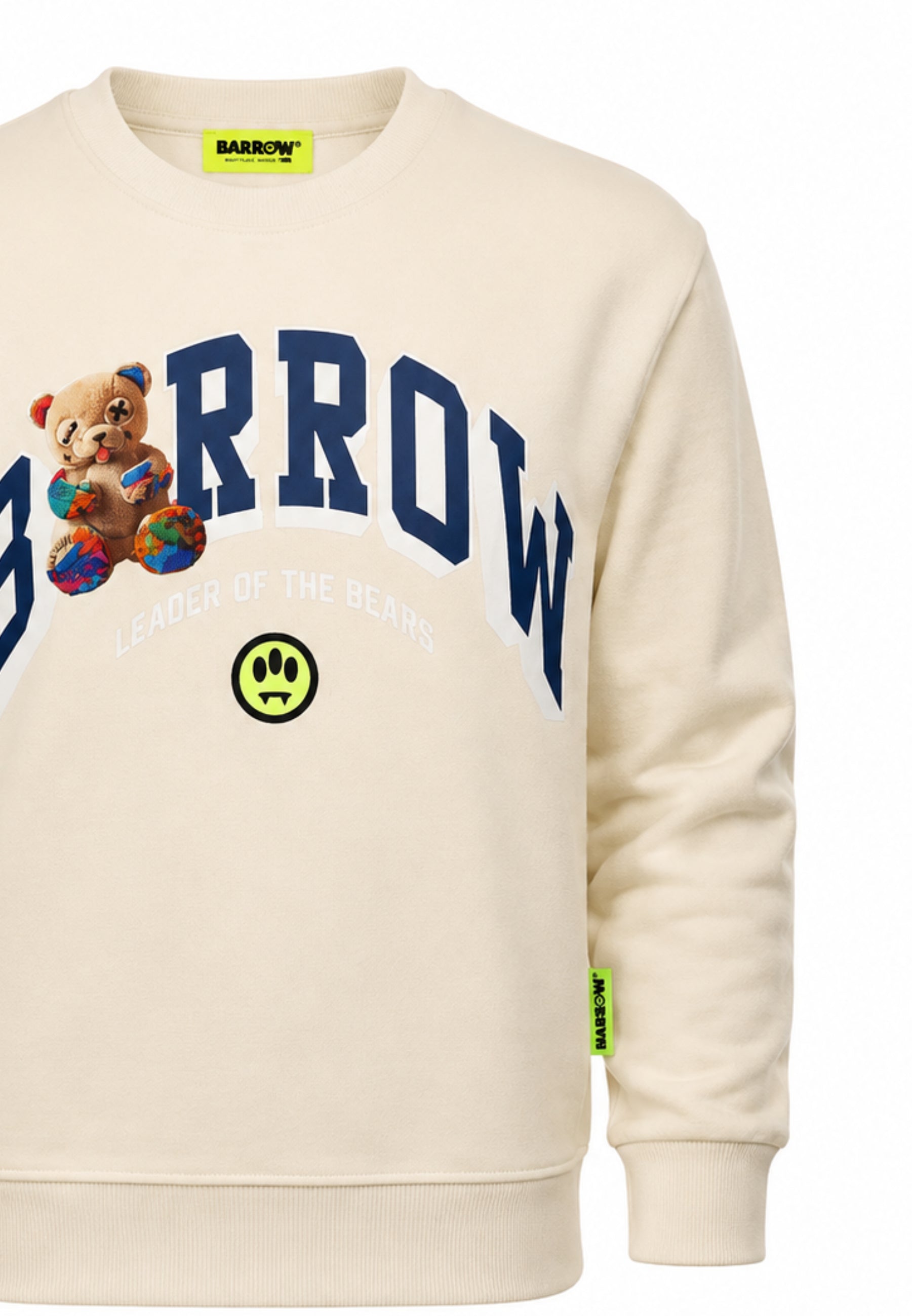 BARROW FELPA PANNA GIROCOLLO CON LOGO CENTRALE E MINI TEDDY Bambini e ragazzi F6BKJUSW032.PANNA_