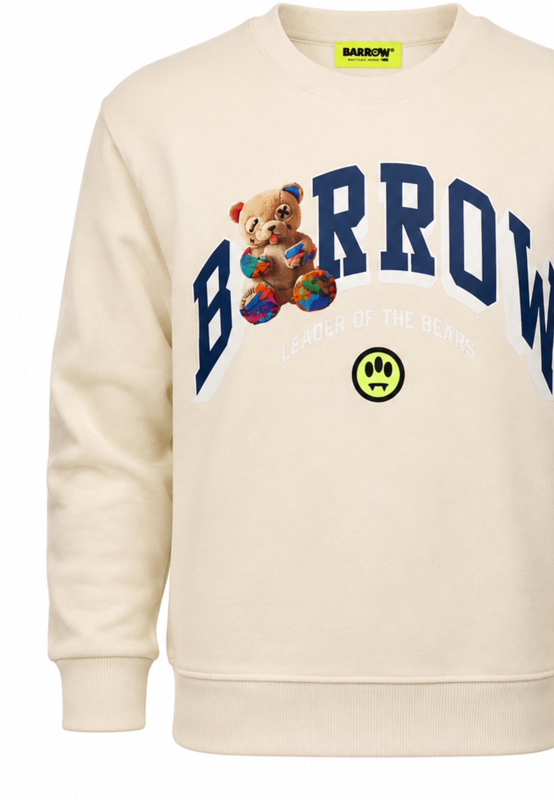 BARROW FELPA PANNA GIROCOLLO CON LOGO CENTRALE E MINI TEDDY Bambini e ragazzi F6BKJUSW032.PANNA_