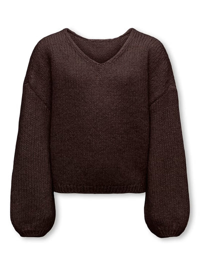 ONLY KIDS maglia MARRONE scollo a v rasata Bambine e ragazze 15368180.MARRO_