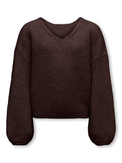 ONLY KIDS maglia MARRONE scollo a v rasata Bambine e ragazze 15368180.MARRO_