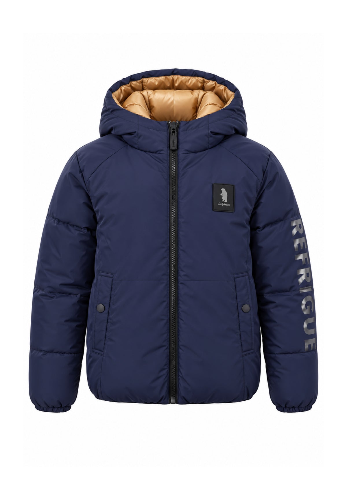 Refrigue giubbotto BLU con cappuccio REVERSIBILE Bambini e ragazzi 2831o00070.blu_