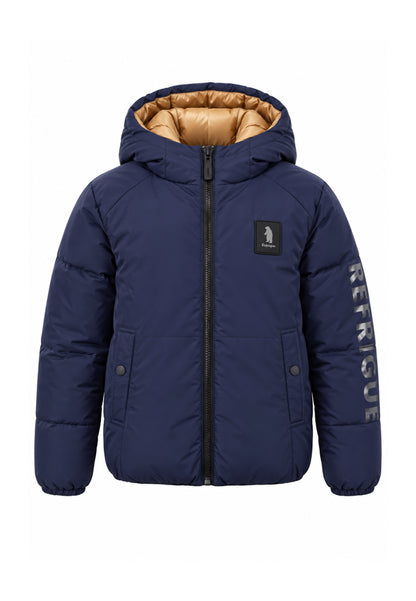 Refrigue giubbotto BLU con cappuccio REVERSIBILE Bambini e ragazzi 2831o00070.blu_