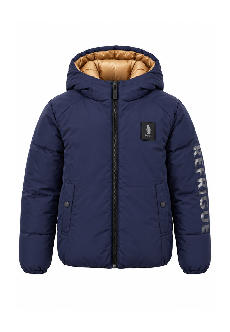 Refrigue giubbotto BLU con cappuccio REVERSIBILE Bambini e ragazzi 2831o00070.blu_
