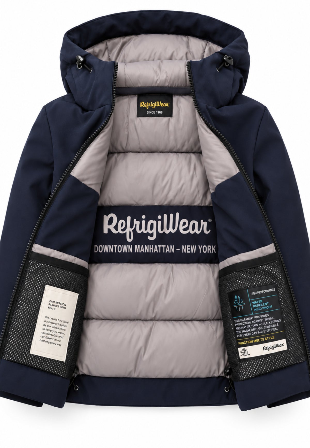 REFRIGIWEAR GIUBBOTTO BLU IN SOFTSHELL CON CAPPUCCIO Bambini e ragazzi R2152CW26_
