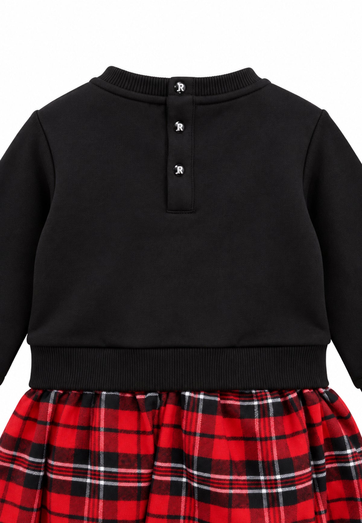 John Richmond VESTITO NERO CON GONNA IN TARTAN E MOTTO Bambine e ragazze RIA26082VE.NE_