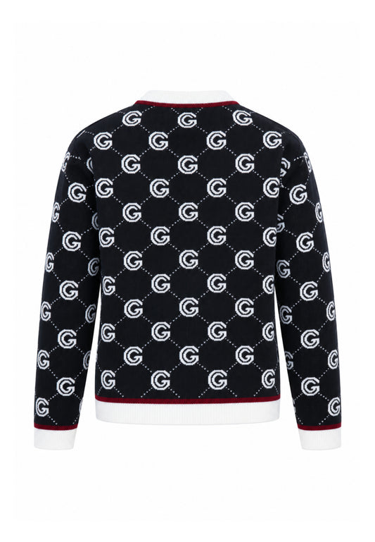 Gabriella Gucci CARDIGAN IN MAGLIA CON LOGO ALL OVER Bambine e ragazze GK340.NE_