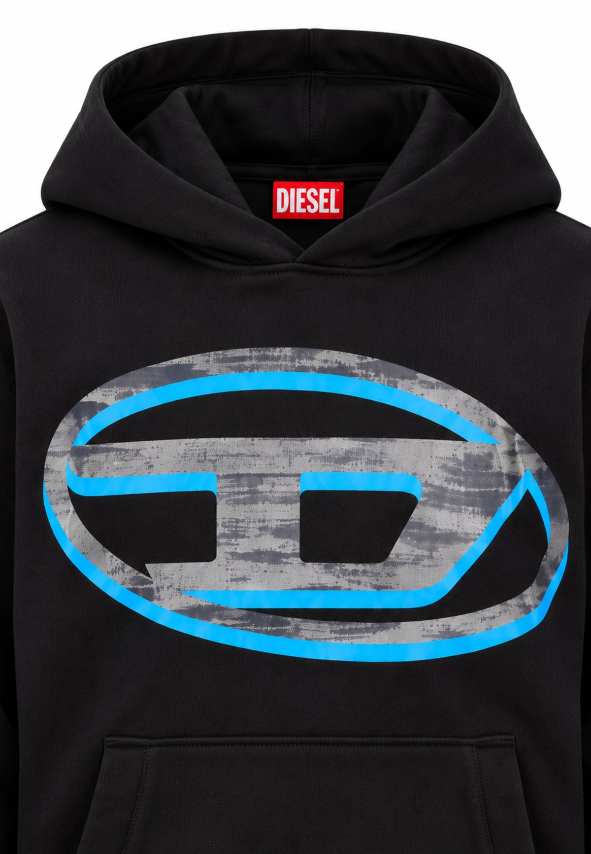Diesel FELPA NERA CON CAPPUCCIO E LOGO EFFETTO 3D Bambini e ragazzi SVELLYHOOD.NE_