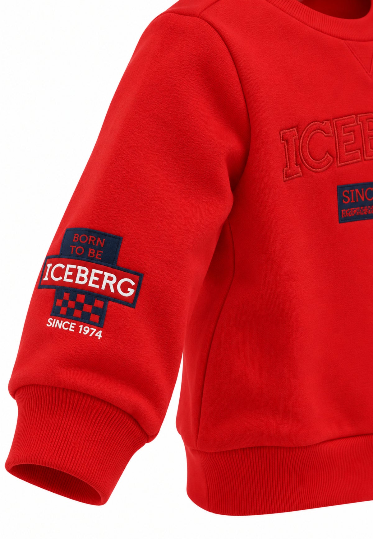 ICEBERGS FELPA ROSSA CON LOGO TONO SU TONO Bambini e ragazzi MFICE7317B.RO_