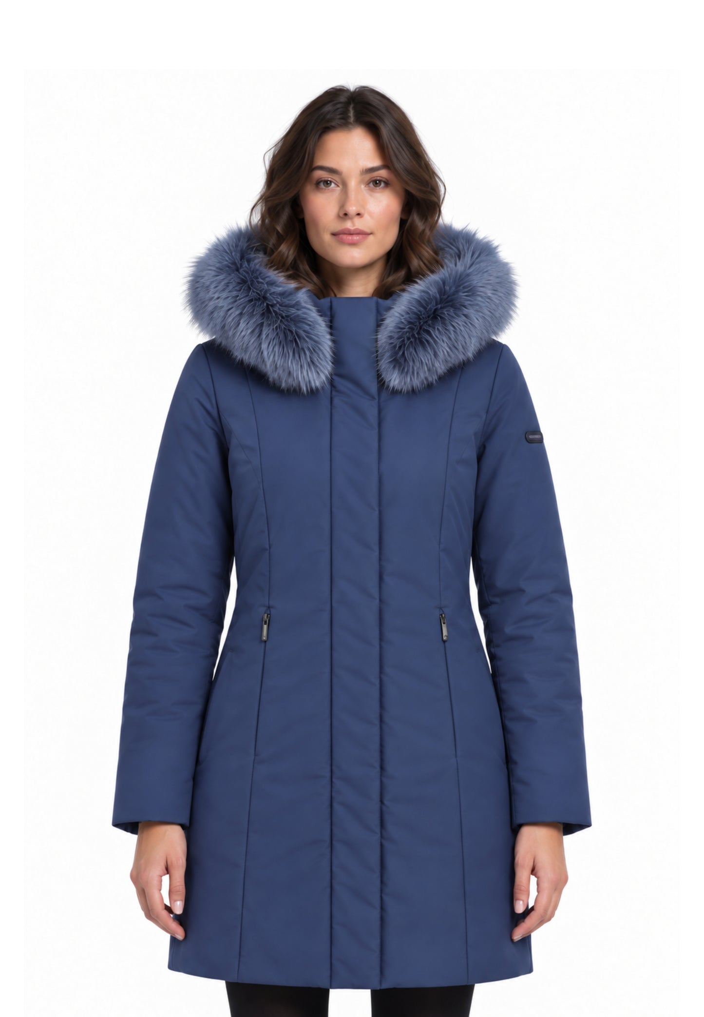 REFRIGIWEAR GIUBBOTTO BLU CON CAPPUCCIO E PELLICCIA Donna LADY TECH FUR JACKET.BLU_