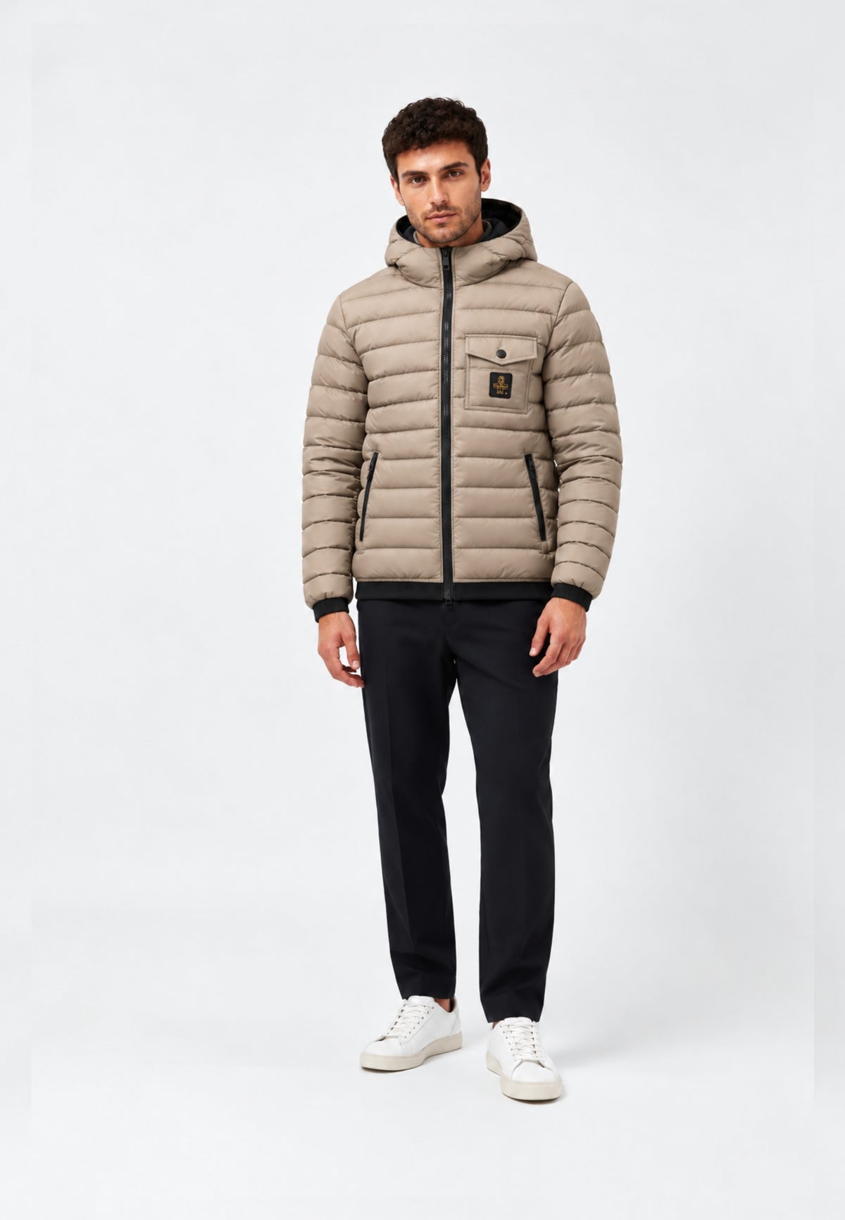 REFRIGIWEAR GIUBBOTTO BEIGE TRAPUNTATO CON CAPPUCCIO Uomo JOSH JACKET.BEIGE_