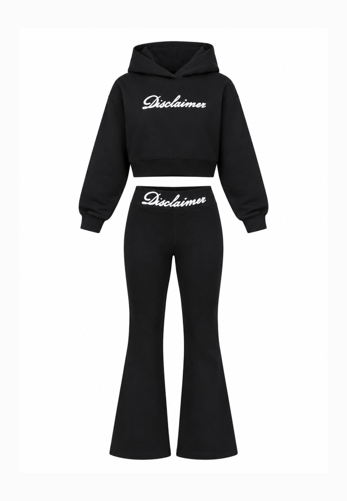 Disclaimer completo NERO con felp CROP CON CAPPUCCIO E LEGGINGS Bambine e ragazze 26IDK59206.NE_