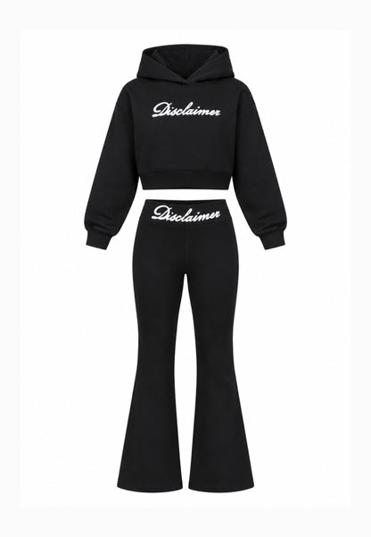 Disclaimer completo NERO con felp CROP CON CAPPUCCIO E LEGGINGS Bambine e ragazze 26IDK59206.NE_
