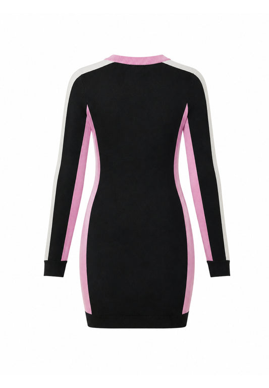 MARC ELLIS ABITO NERO SLIM CON DETTAGLI BIANCHI E ROSA E LOGO RICAMATO CENTRALE Bambine e ragazze JMJDR03554.NE_
