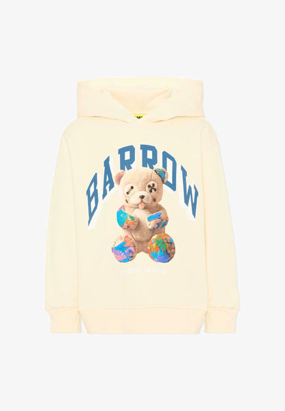 BARROW FELPA PANNA CON CAPPUCCIO E TEDDY GTANDE CENTRALE Bambini e ragazzi F6BKJUHS031.PANNA_