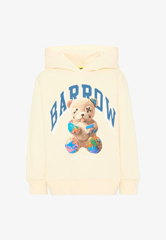 BARROW FELPA PANNA CON CAPPUCCIO E TEDDY GTANDE CENTRALE Bambini e ragazzi F6BKJUHS031.PANNA_