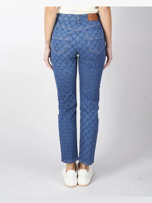 Elisabetta Franchi pantalone in denim donna regular logo all over