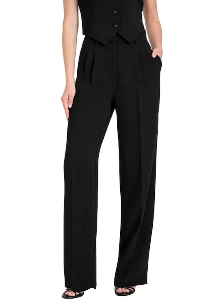 Guess pantalone nero donna classico mini logo sul retro retro