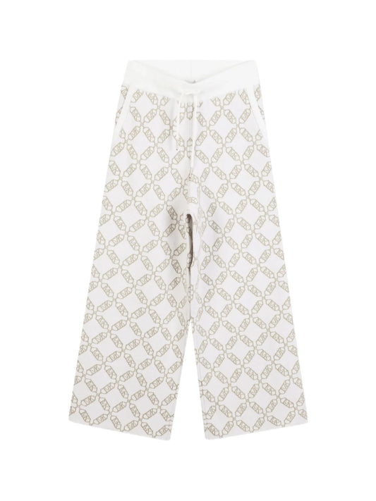 Pantaloni sportivi per bambina Michael Kors Kids bianchi con monogramma