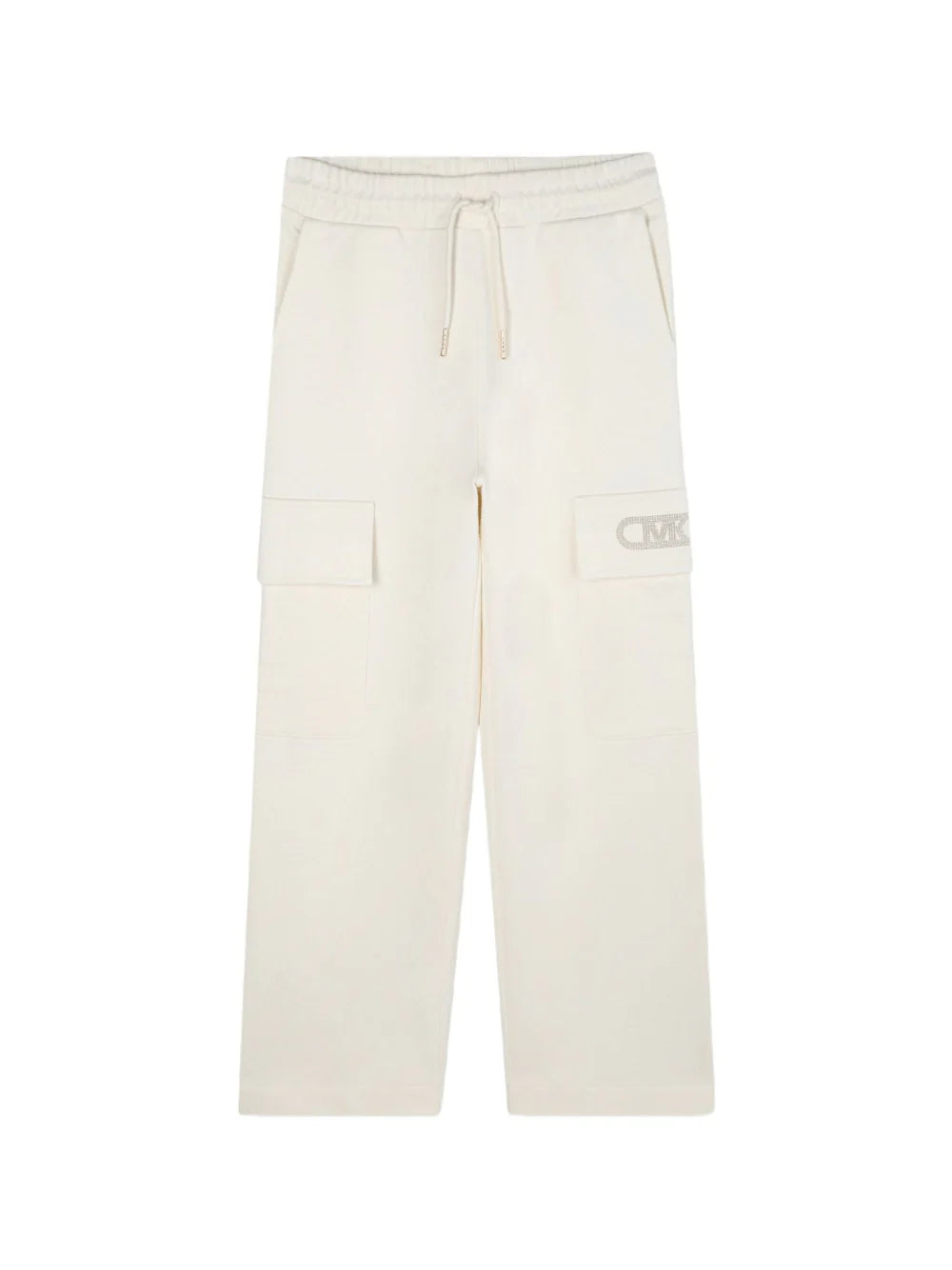 Pantaloni sportivi per bambina Michael Kors Kids bianchi con tasche cargo