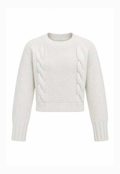 Kocca Junior maglia PANNA ATTILLATA CON TRECCIA Bambina e Ragazza aurasim.panna_