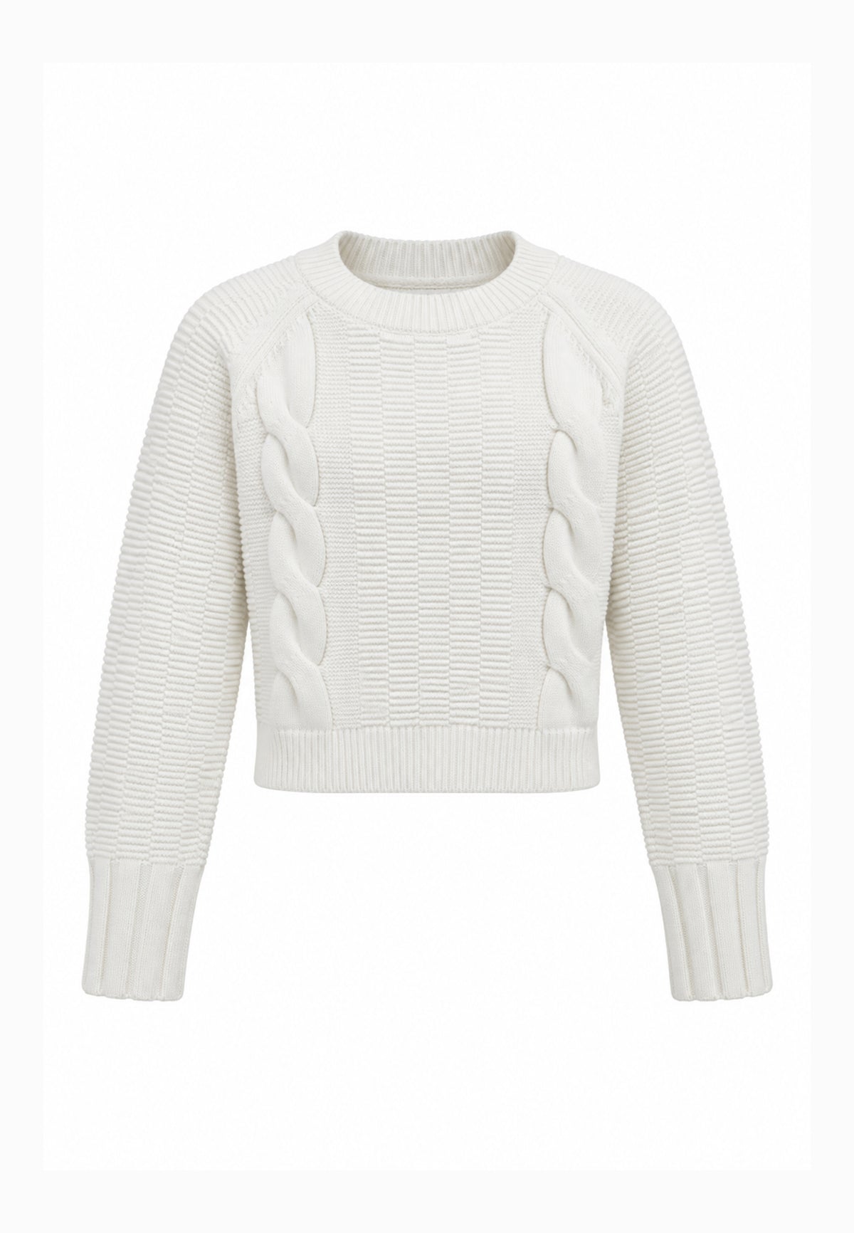 Kocca maglia PANNA ATTILLATA CON TRECCIA Bambine e ragazze aurasim.panna_