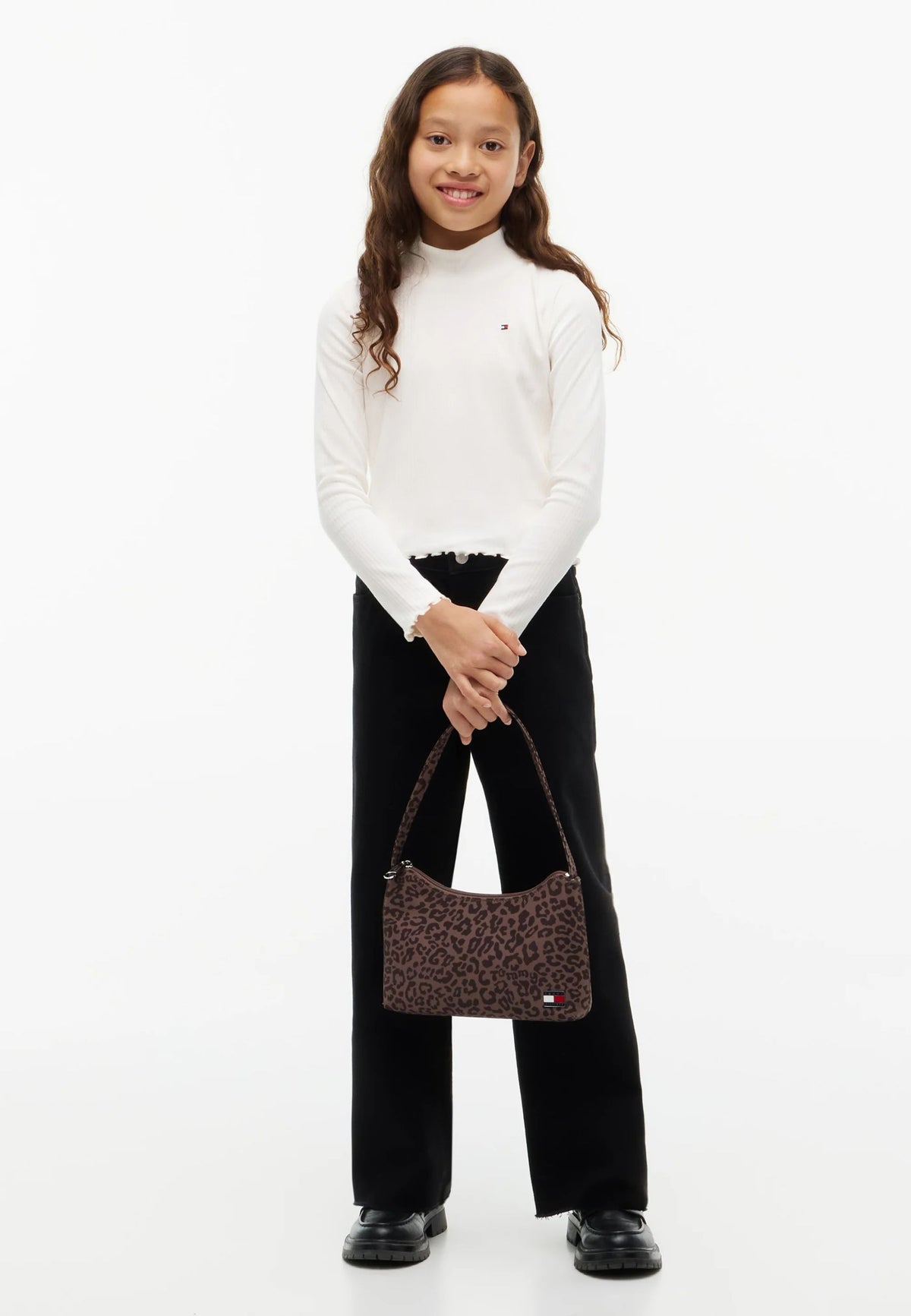 TOMMY HILFIGER MAGLIA PANNA A COLLO ALTO CON ORLO ONDULATO Bambine e ragazze KG0KG08802YBH.PANNA_
