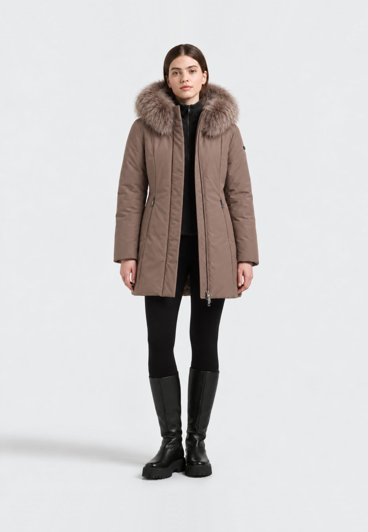 REFRIGIWEAR GIUBBOTTO MARRONE CON PELLICCIA NEL CAPPUCCIO Donna LADY TECH/1 FUR JACKET.MARRO