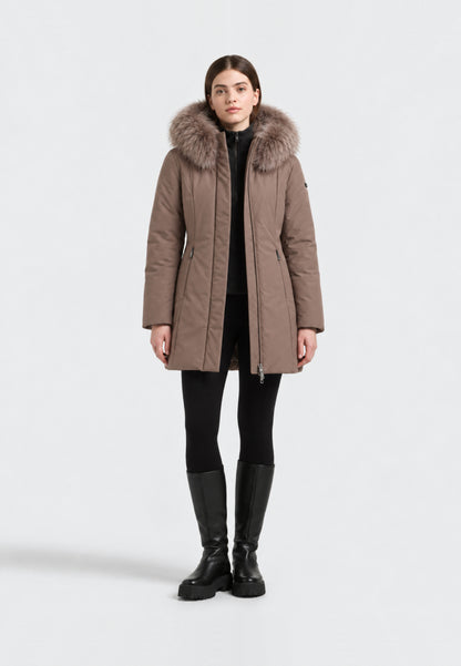 REFRIGIWEAR GIUBBOTTO MARRONE CON PELLICCIA NEL CAPPUCCIO Donna LADY TECH/1 FUR JACKET.MARRO