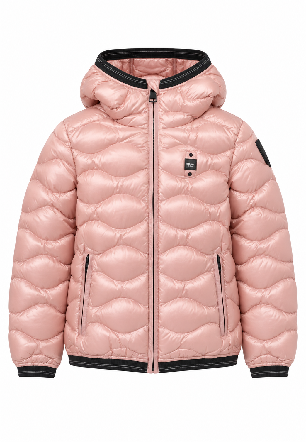 Blauer Piumino Rosa Cipria con Cappuccio Bambina