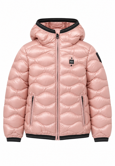 Blauer Giubbotto Piumino Rosa Cipria con Cappuccio Bambina