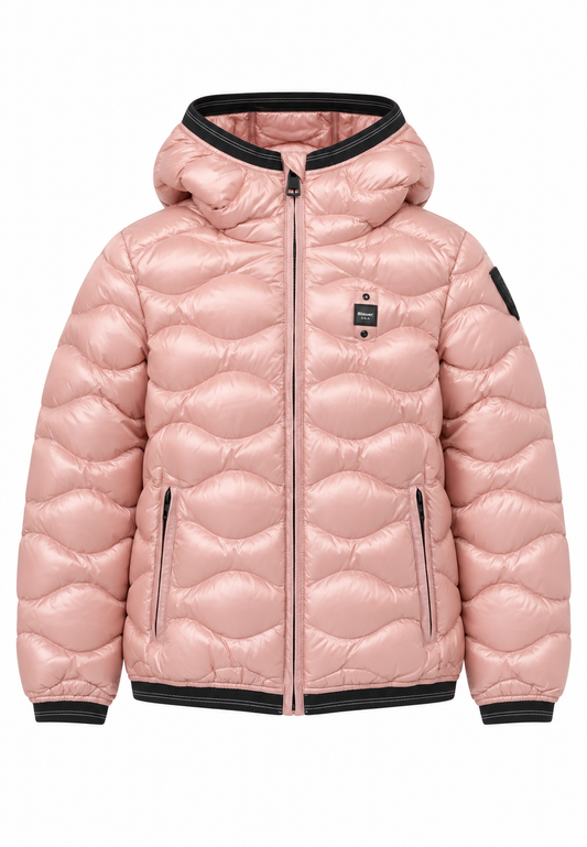 Blauer Piumino Rosa Cipria con Cappuccio Bambina