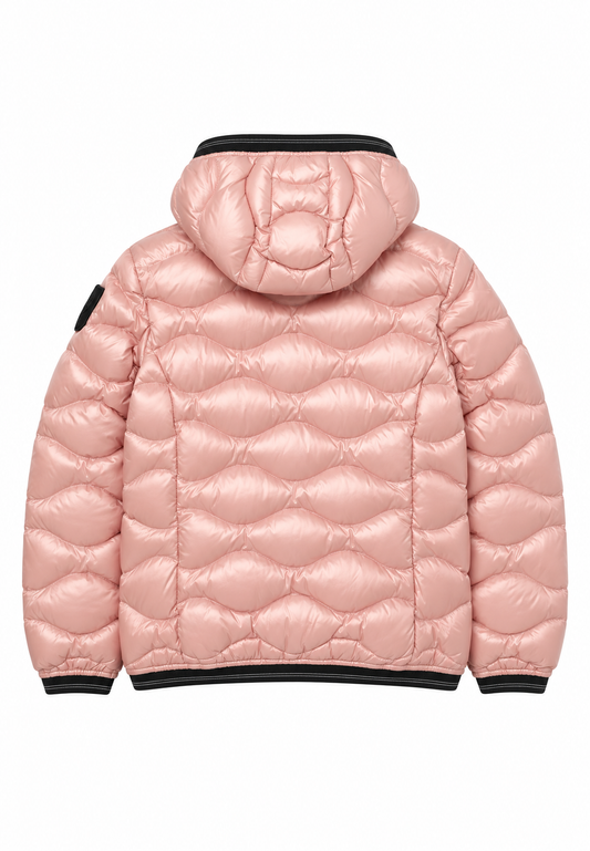 Blauer Giubbotto Piumino Rosa Cipria con Cappuccio Bambina