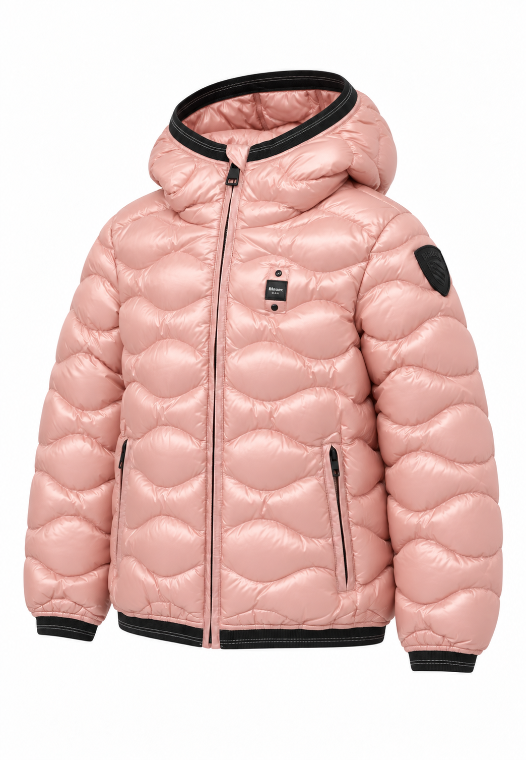 Blauer Piumino Rosa Cipria con Cappuccio Bambina