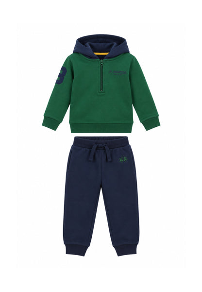 LA MARTINA completo VERDE CON FELPA CAPPUCCIO Bambini e ragazzi MAB0086.VER_
