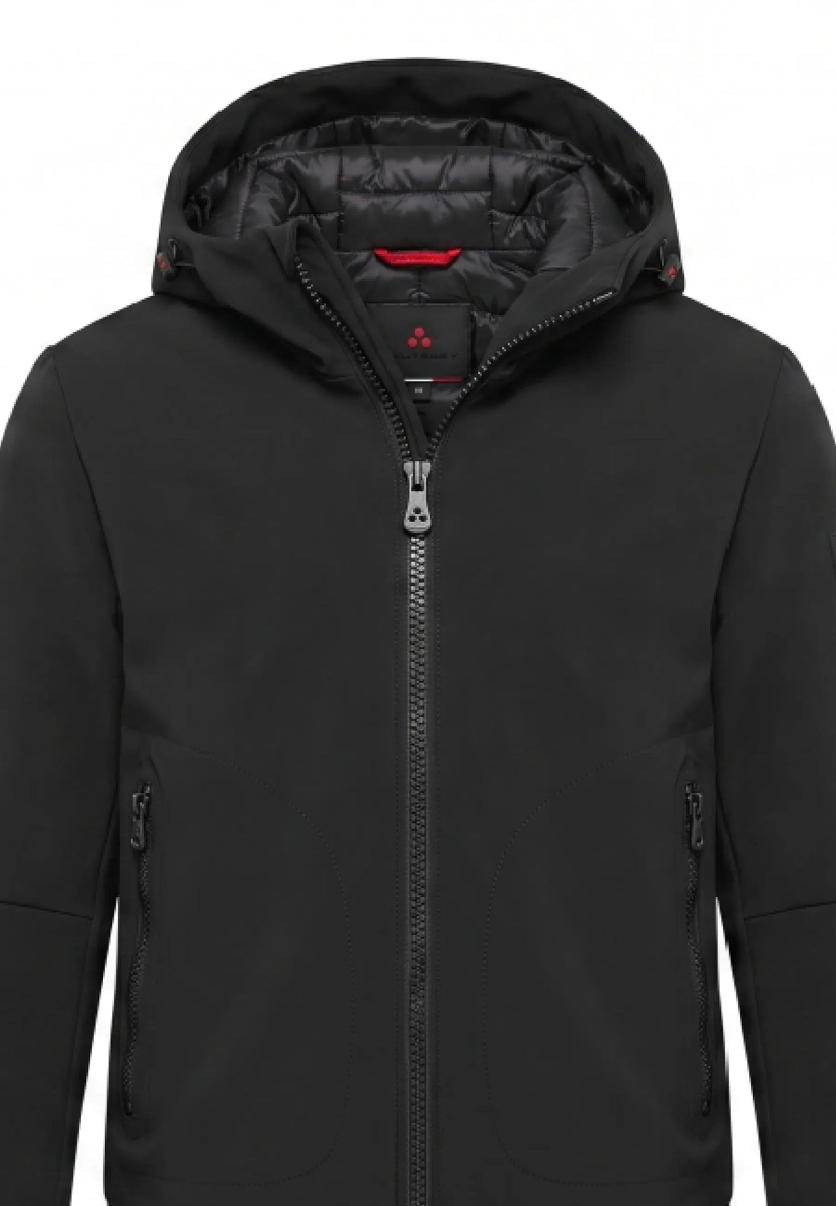 Peuterey GIUBBOTTO NERO SOFT SHELL CON CAPPUCCIO Bambini e ragazzi LOGE SRTR GRS 04 KID.NE_